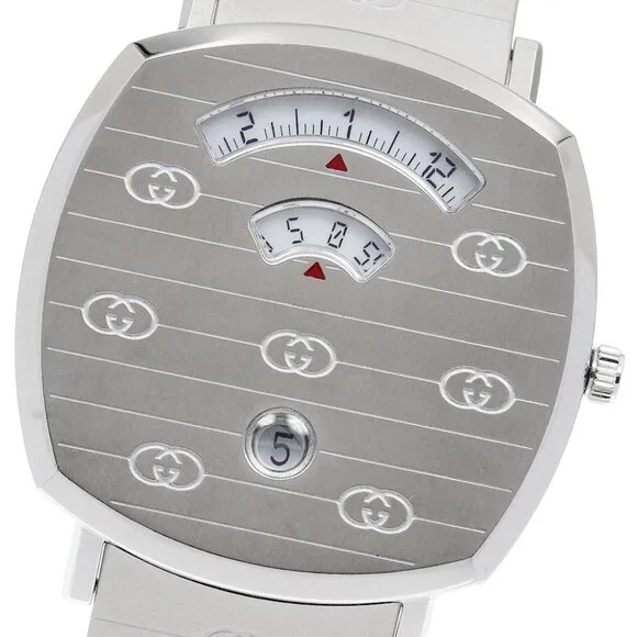 GUCCI Grip watch 157.3/YA157410 Date White Dial Quartz Men's Watch_894712